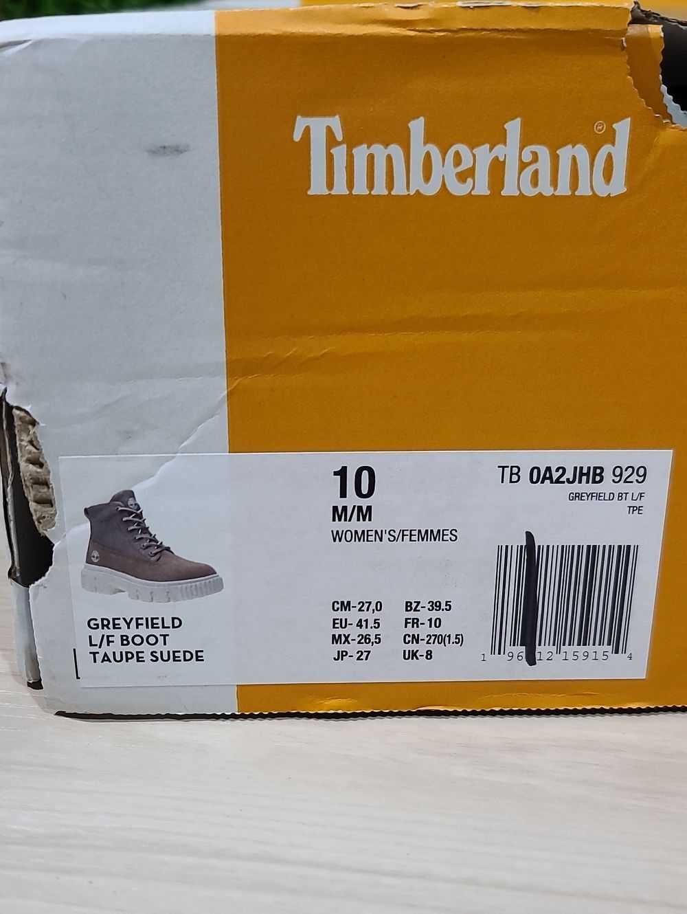 Timberland Greyfield L/F Boots / Taupe Suede Gray US Women's 10 NEW - Picture 7 of 13